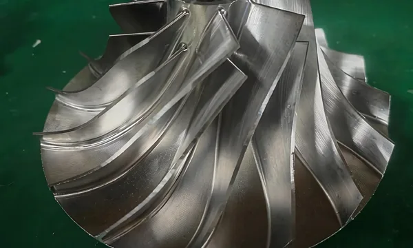 Finished turbine wheel close-up showing blade detail