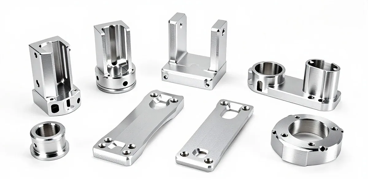 Collection of precision machined aluminum aerospace and scientific components