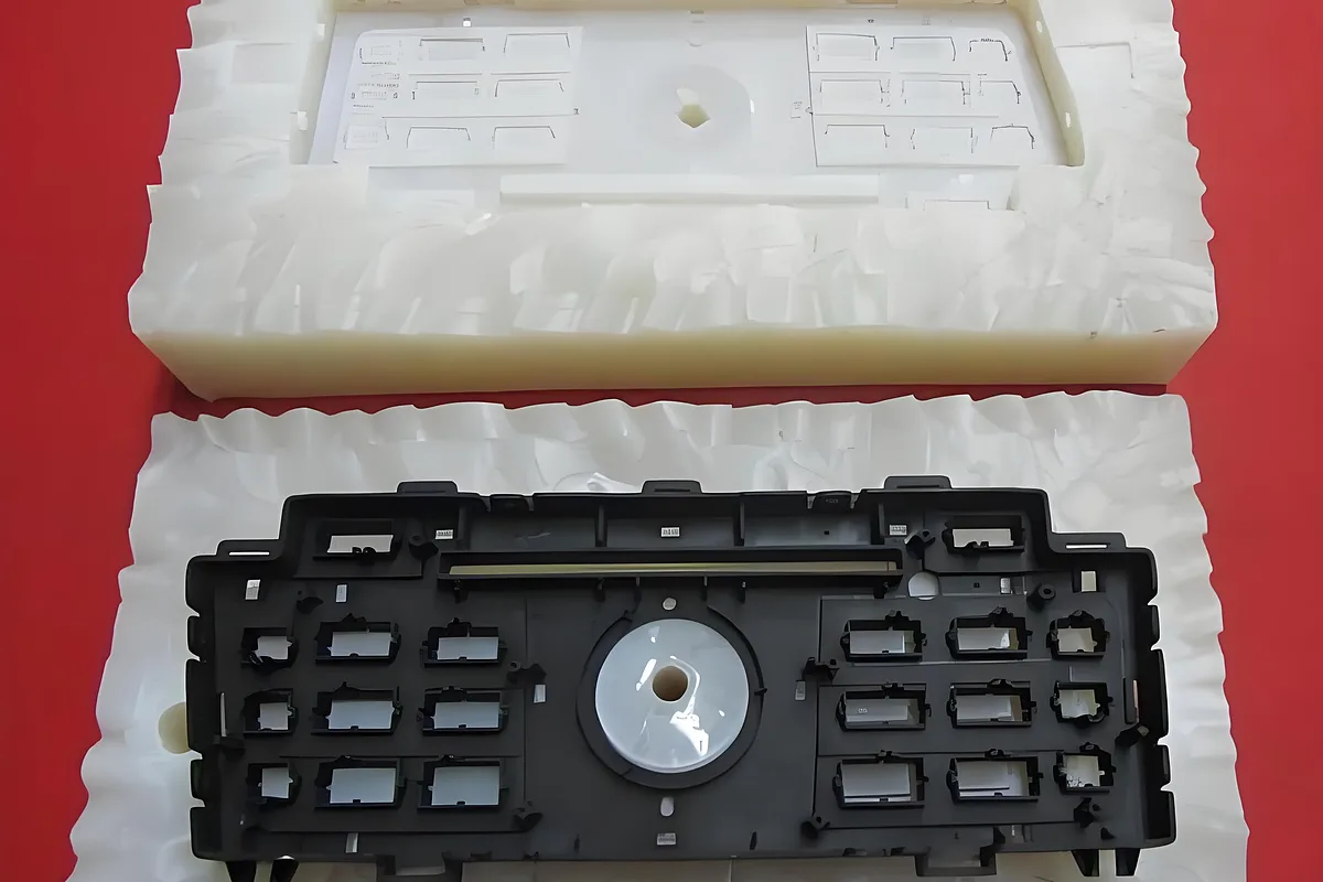 Vacuum casting colored urethane resin into silicone mold