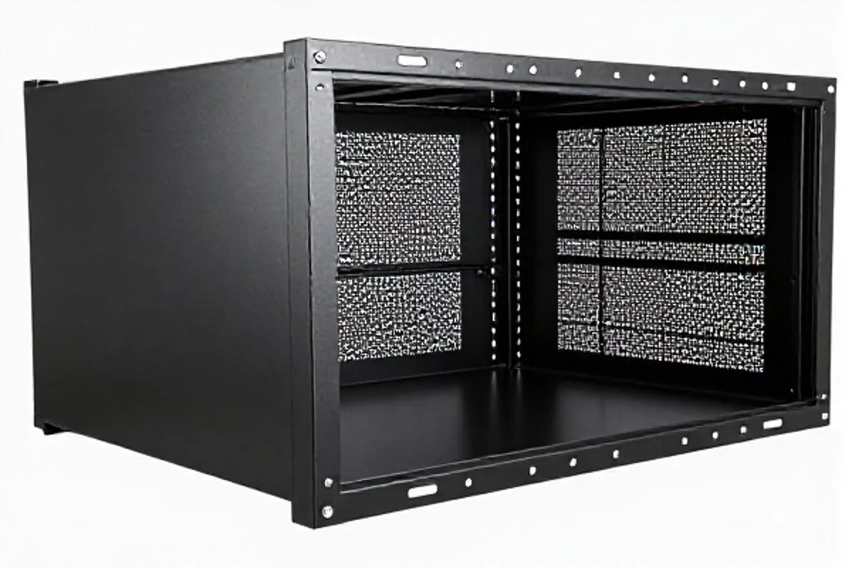 Custom sheet metal electronics enclosures server racks and EMI shielding